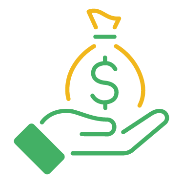 Accounts Payable Vector Image of Hand Holding Money Bag to Represent Accounts Payable and Payroll Advising Services