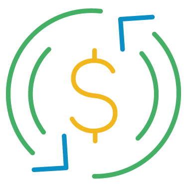Catch-up Vector Image of a Dollar Sign in Cycle Arrows to Represent Bookkeeping Catch-up Services
