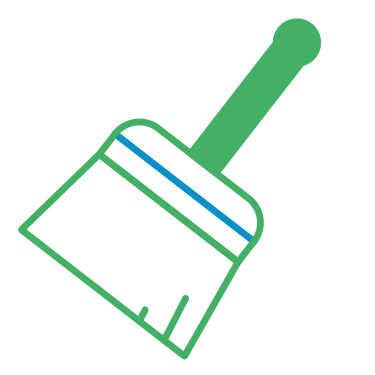 Clean-up Vector Image of a Broom to Represent Bookkeeping Clean-up Services