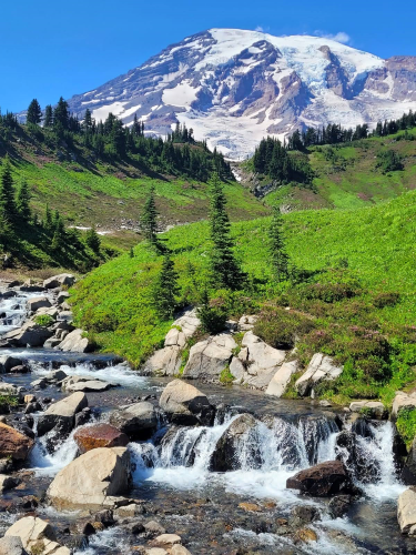 Beautiful Nature image of Mountain and Waterfall