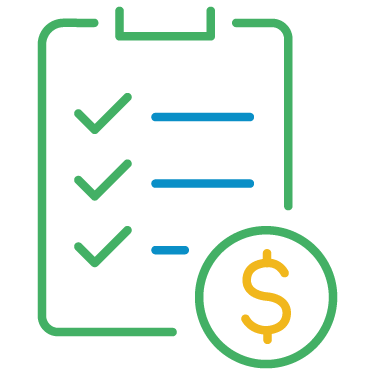 Set-up Vector Image of a Clipboard with Coin to Represent Bookkeeping Set-Up