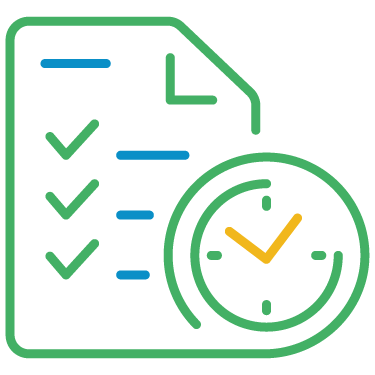 Strategic Planning Vector Image of a Checklist and Clock to Represent CFO Services Strategic Planning